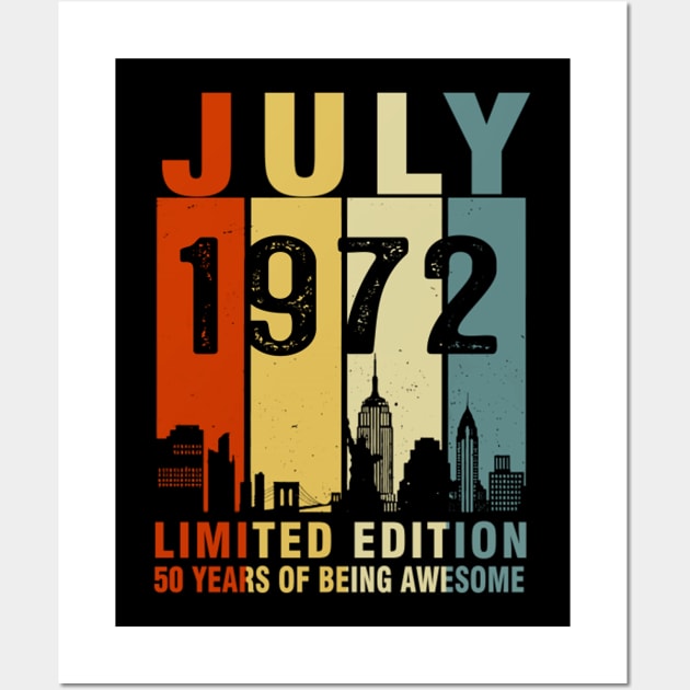 July 1972 Limited Edition 50 Years Of Being Awesome Wall Art by tasmarashad